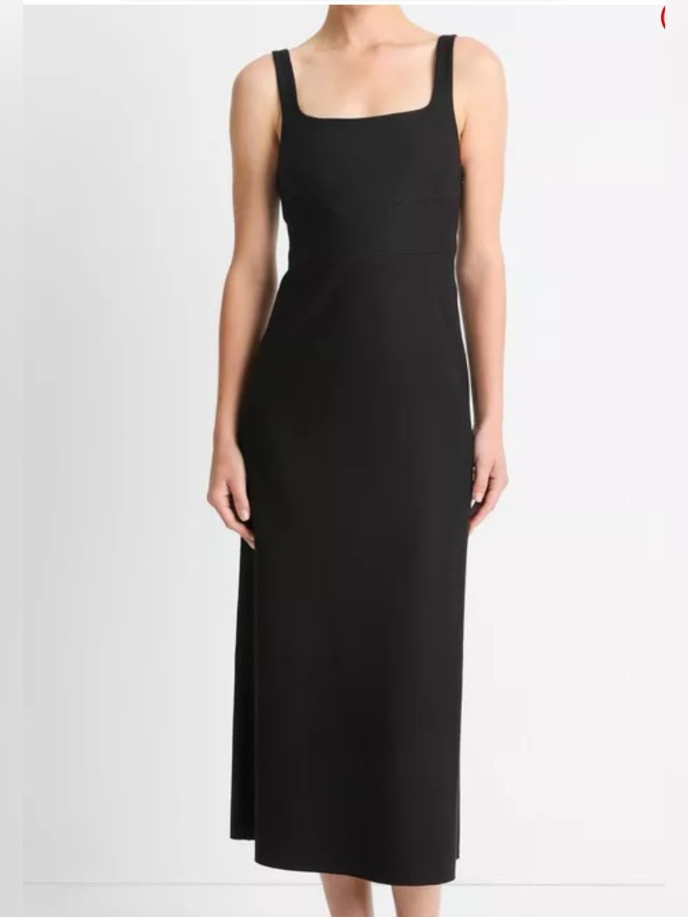 Vince Felted Column Midi Dress Black Italian Wool-Blend Size 4 NWT